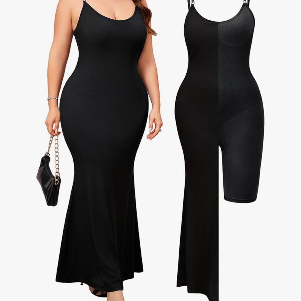 Black Bodycon Maxi Dress with Spaghetti Straps